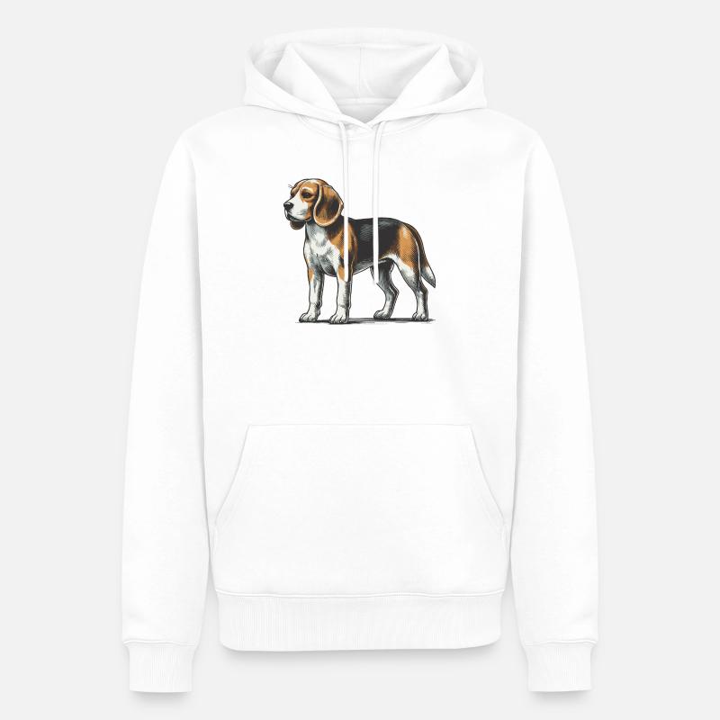 Beagle - Männer Premium Bio Hoodie - Weiß