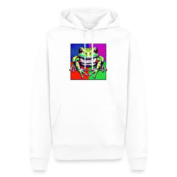 Frosch - Männer Premium Bio Hoodie - Weiß - Vorne - Nico (187cm)