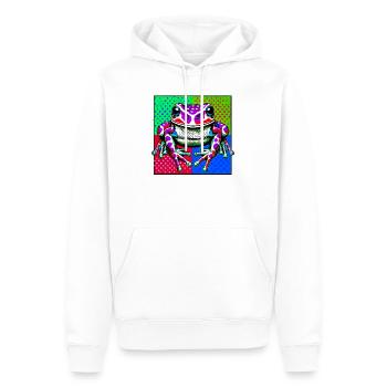 Grenouille - Sweat à capuche Premium bio Homme - blanc - Devant - Nico (187cm)