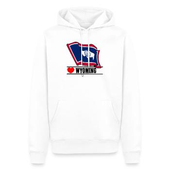 Flagge Wyoming im Herzen von WYOMING - Männer Premium Bio Hoodie - Weiß - Vorne - Nico (187cm)