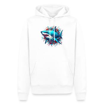 Requin - Sweat à capuche Premium bio Homme - blanc - Devant - Nico (187cm)