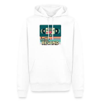 VHS Retro Friendship: Bitte zurückspulen - Männer Premium Bio Hoodie - Weiß - Vorne - Nico (187cm)