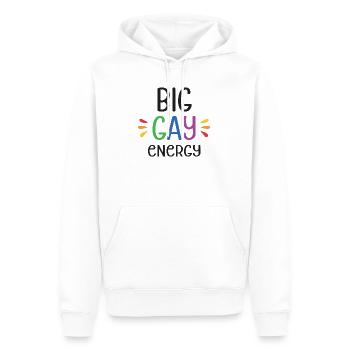 LGBTQ Pride Monat - Große schwule Energie - Männer Premium Bio Hoodie - Weiß - Vorne - Nico (187cm)