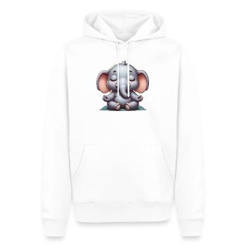 Mignon éléphant Yoga Méditation Relaxation Paix - Sweat à capuche Premium bio Homme - blanc - Devant - Nico (187cm)