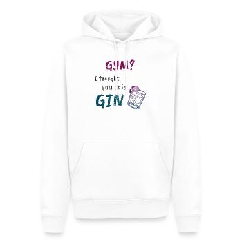Fitnessstudio oder Gin? Lustiges Fitness-T-Shirt - Männer Premium Bio Hoodie - Weiß - Vorne - Nico (187cm)