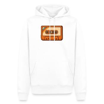 Retro Kassette  - Männer Premium Bio Hoodie - Weiß - Vorne - Nico (187cm)