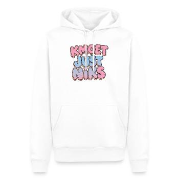 KMOET JUST NIKS Cartoon-Ästhetik - Männer Premium Bio Hoodie - Weiß - Vorne - Nico (187cm)