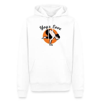 Yoga - Sweat à capuche Premium bio Homme - blanc - Devant - Nico (187cm)
