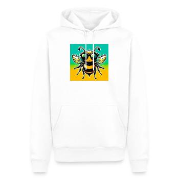 bee - Men’s Premium Organic Hoodie - white - Front - Nico (187cm)