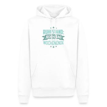 Cadeau de retraite Pension d’adieu à la retraite - Sweat à capuche Premium bio Homme - blanc - Devant - Nico (187cm)