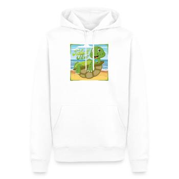Take it Slow – Chillige Schildkröte - Männer Premium Bio Hoodie - Weiß - Vorne - Nico (187cm)