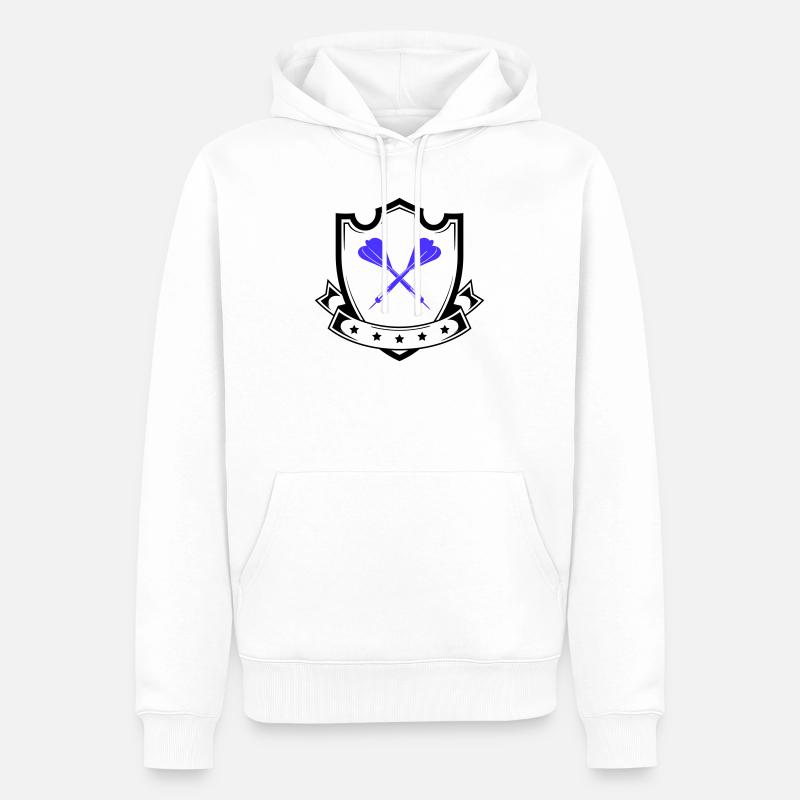 Conception de fléchettes Croix Bleue - Sweat à capuche Premium bio Homme - blanc