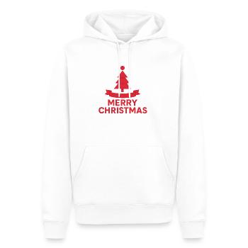 Roter Weihnachtsbaum mit Band - Männer Premium Bio Hoodie - Weiß - Vorne - Nico (187cm)
