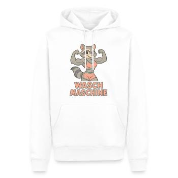 Wasch Maschine Waschbär Frau witzig Gym Geschenk - Männer Premium Bio Hoodie - Weiß - Vorne - Nico (187cm)