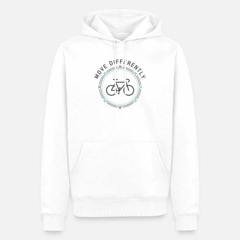 Bougez différemment - Sweat à capuche Premium bio Homme - blanc