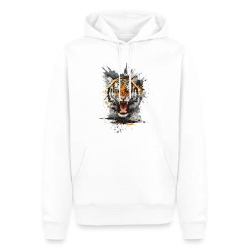 Tiger Head Predator Nature Wilderness Splash - Men’s Premium Organic Hoodie - white - Front - Nico (187cm)