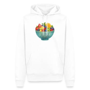 Watercolor Fruit in Mandala Fruit Bowl Healthy Fruits - Men’s Premium Organic Hoodie - white - Front - Nico (187cm)