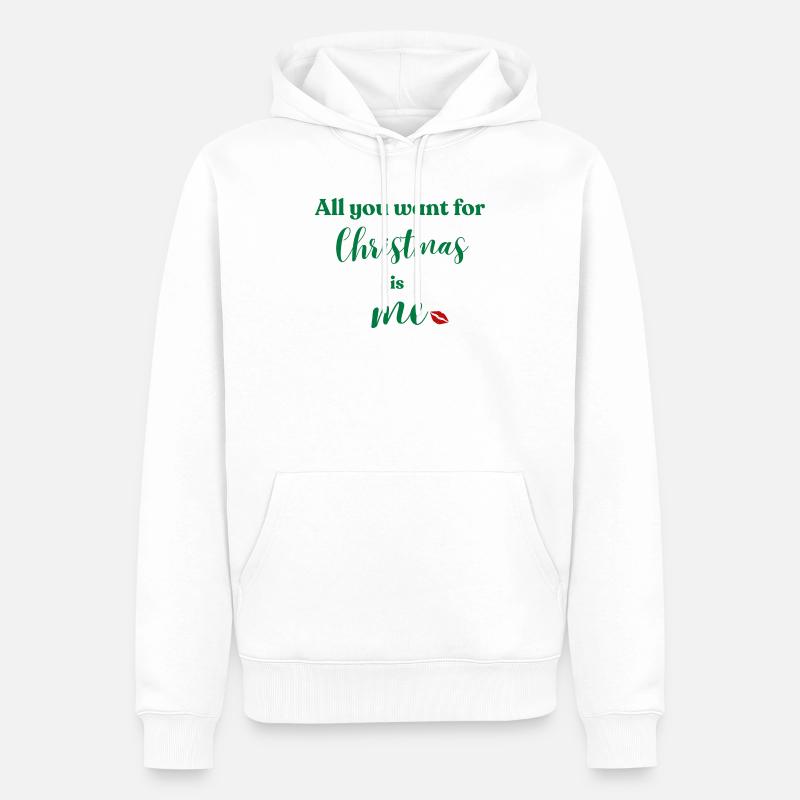Weihnachten bin ich dein Wunsch - Männer Premium Bio Hoodie - Weiß