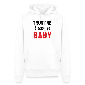 Vertrau mir, ich bin ein Baby - Männer Premium Bio Hoodie - Weiß - Vorne - Nico (187cm)