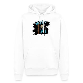 WTF Maus mit Fernglas lustiges Comic Motiv - Männer Premium Bio Hoodie - Weiß - Vorne - Nico (187cm)