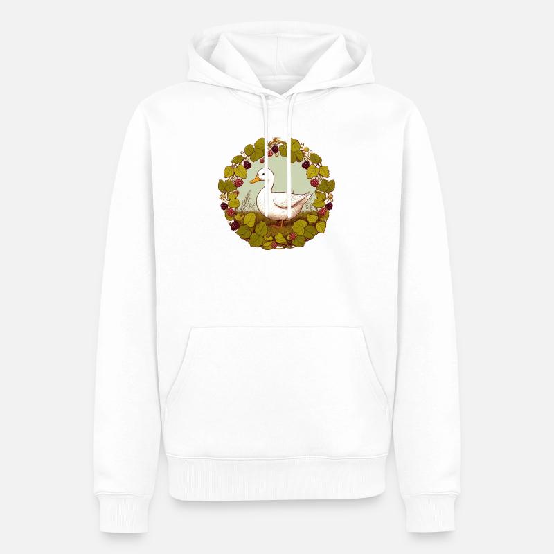Duck Grapevine Circle - Männer Premium Bio Hoodie - Weiß