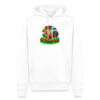Bauernhof Hahn im Sonnenschein - Männer Premium Bio Hoodie - Weiß - Vorne - Nico (187cm)