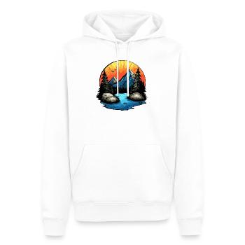 Paysage montagneux en plein air - Sweat à capuche Premium bio Homme - blanc - Devant - Nico (187cm)