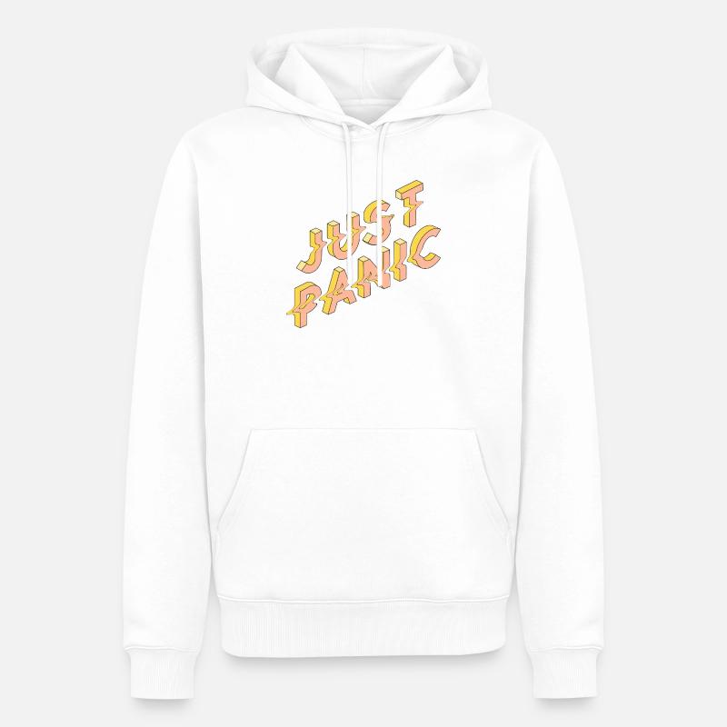 Just Basic 3D Retro Typo - Männer Premium Bio Hoodie - Weiß