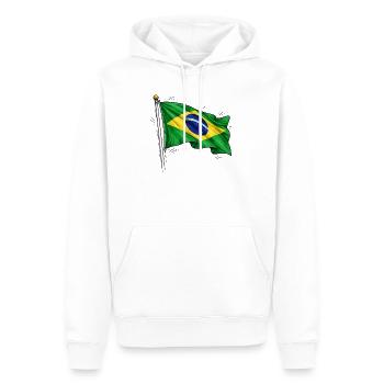 Brasilien Flagge - Männer Premium Bio Hoodie - Weiß - Vorne - Nico (187cm)