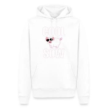 Cool Sow Pig with Sunglasses | Funny Farm Style - Männer Premium Bio Hoodie - Weiß - Vorne - Nico (187cm)