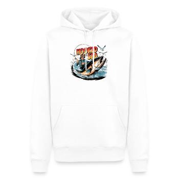 Hooked By The Sea Vintage-Angeln - Männer Premium Bio Hoodie - Weiß - Vorne - Nico (187cm)