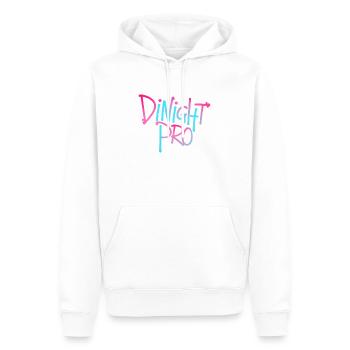 Dinight Pro Neon Gradient - Männer Premium Bio Hoodie - Weiß - Vorne - Nico (187cm)