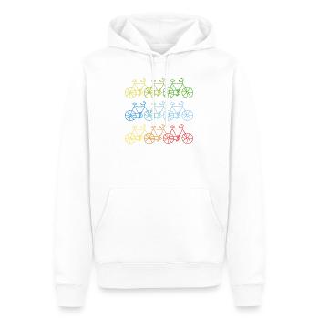 Bunte Fahrräder Fahrrad Geschenk - Männer Premium Bio Hoodie - Weiß - Vorne - Nico (187cm)