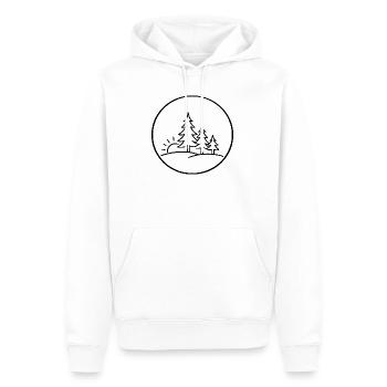 Sonnenaufgang im Waldkreis - Männer Premium Bio Hoodie - Weiß - Vorne - Nico (187cm)
