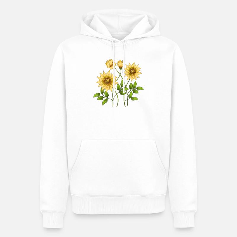 Fleur - Sweat à capuche Premium bio Homme - blanc