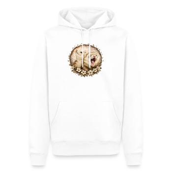 Furets dans le cercle des fleurs - Sweat à capuche Premium bio Homme - blanc - Devant - Nico (187cm)