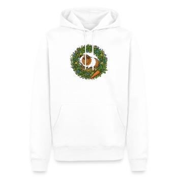 Cobaye dans le nid de couronnes de fleurs - Sweat à capuche Premium bio Homme - blanc - Devant - Nico (187cm)