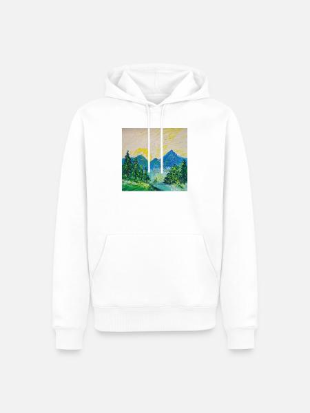 Sonnenaufgang - Männer Premium Bio Hoodie - Weiß