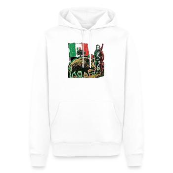 Wild Boar Huntress Italy Flag Italian - Men’s Premium Organic Hoodie - white - Front - Nico (187cm)