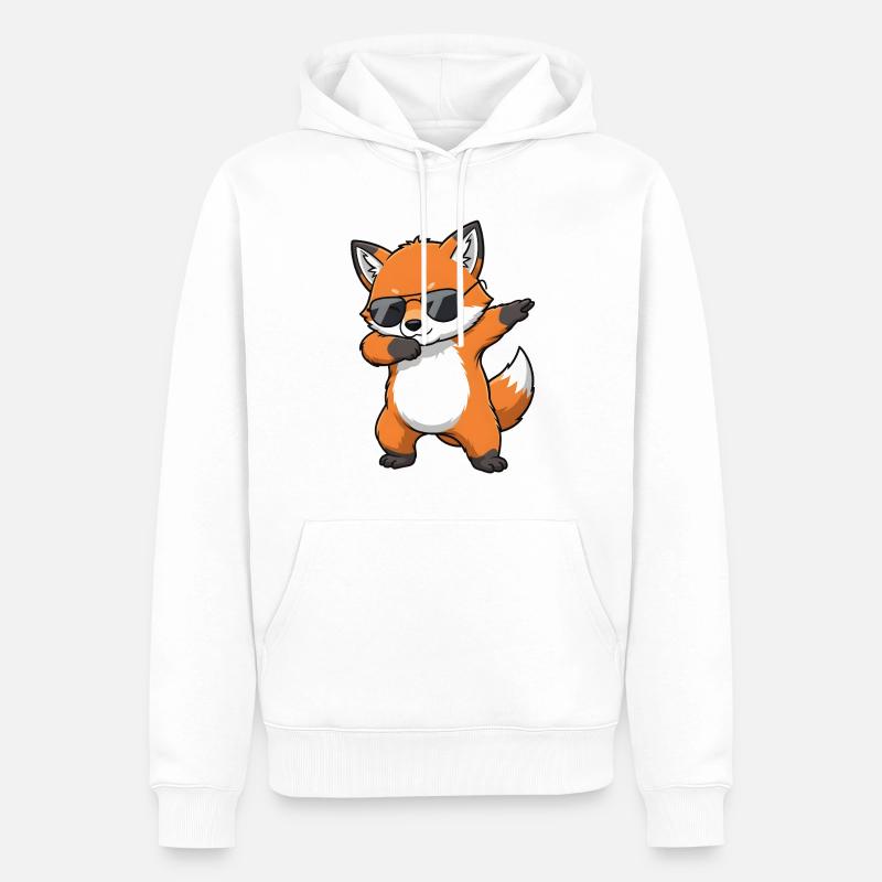 Dab Fox - Sweat à capuche Premium bio Homme - blanc