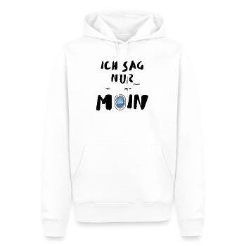  ich sag nur moin  - Männer Premium Bio Hoodie - Weiß - Vorne - Nico (187cm)