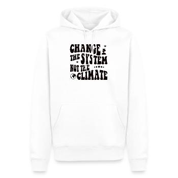 Changer le système, pas le climat - Sweat à capuche Premium bio Homme - blanc - Devant - Nico (187cm)