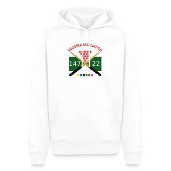 Logo du snooker : Signales de croisement 147 22 - Sweat à capuche Premium bio Homme - blanc - Devant - Nico (187cm)