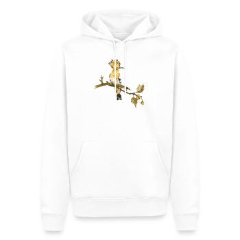 Bunter Vogel - Männer Premium Bio Hoodie - Weiß - Vorne - Nico (187cm)