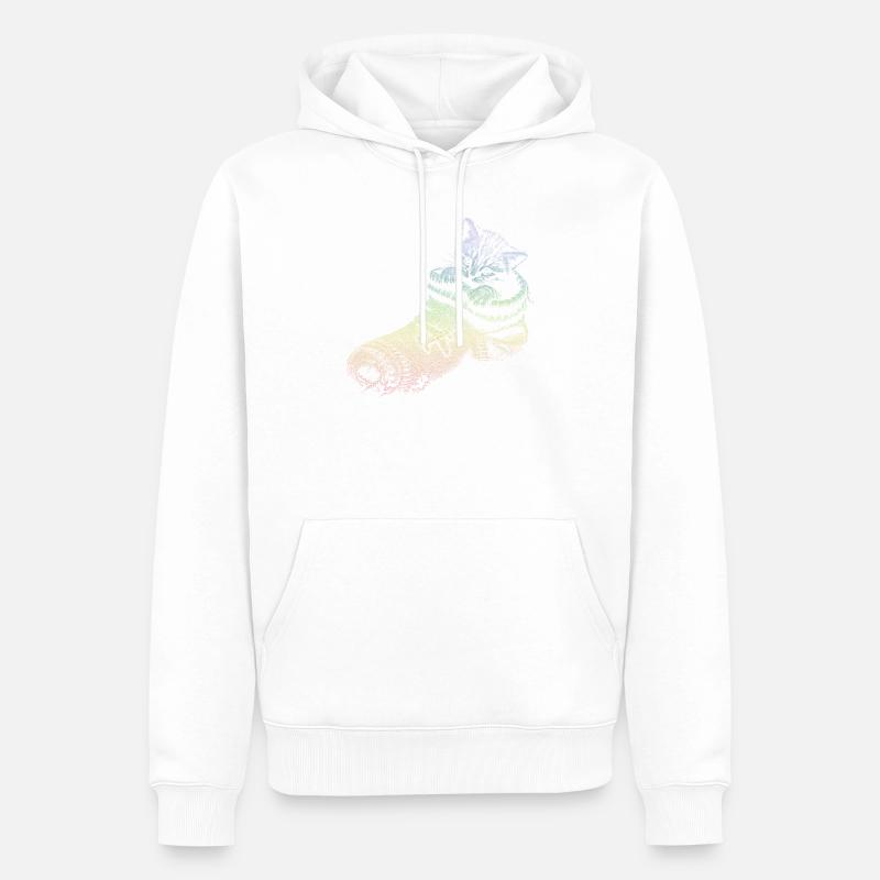 chaton - Sweat à capuche Premium bio Homme - blanc