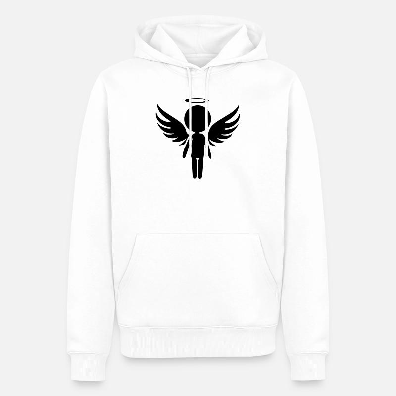 Engel Symbol - Männer Premium Bio Hoodie - Weiß