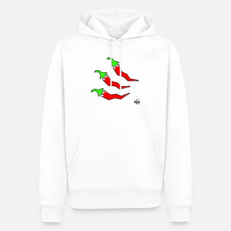 trois pepperonis - Sweat à capuche Premium bio Homme - blanc