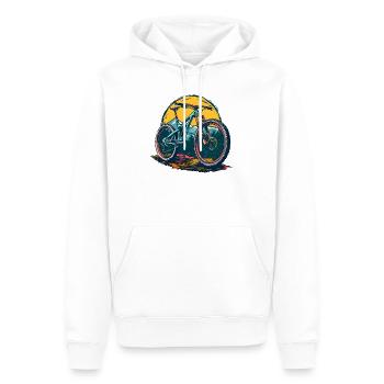 Radfahrer Porträt - Männer Premium Bio Hoodie - Weiß - Vorne - Nico (187cm)