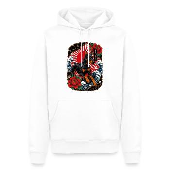 Dobermann im japanischen Irezumi Tattoo Stil - Männer Premium Bio Hoodie - Weiß - Vorne - Nico (187cm)