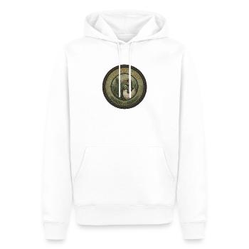 Dinosaure dans Vintage Egg - Sweat à capuche Premium bio Homme - blanc - Devant - Nico (187cm)